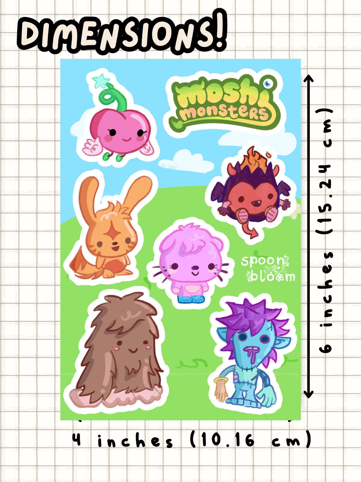 Moshi Monsters Chibi Sticker Sheet