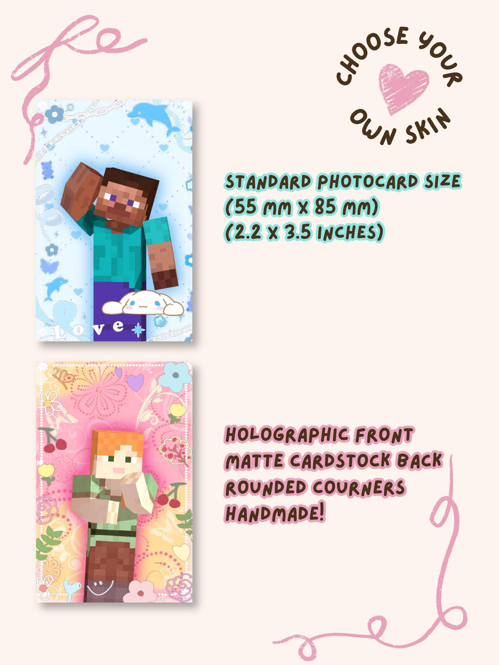 YCH Custom Minecraft Skin Photocard