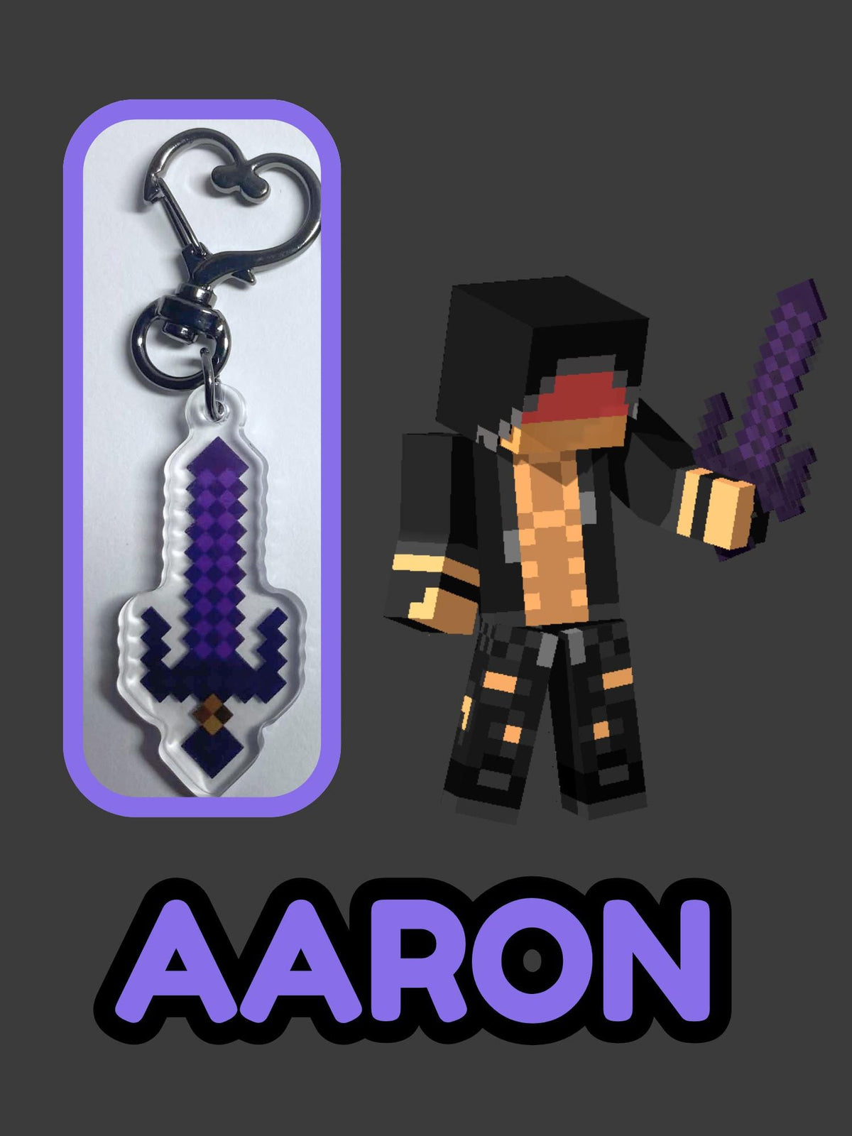 Aaron Lycan, Zane Ro'meave, & Shadow Knight Nether Sword MCD Diaries Keychain Charms