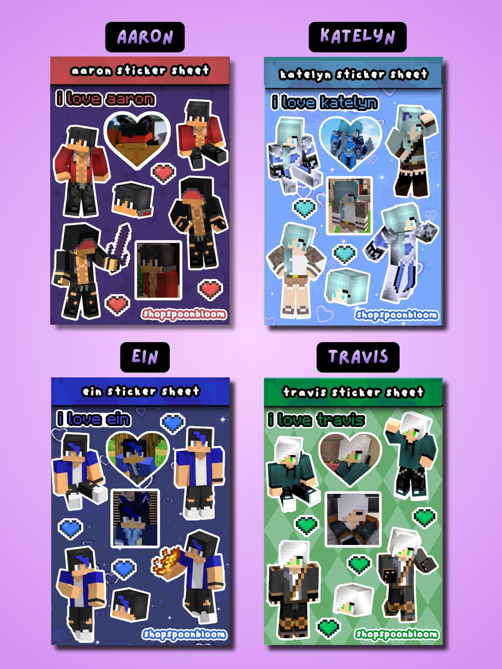 Aphmau Character Mystreet/Diaries Sticker Sheets