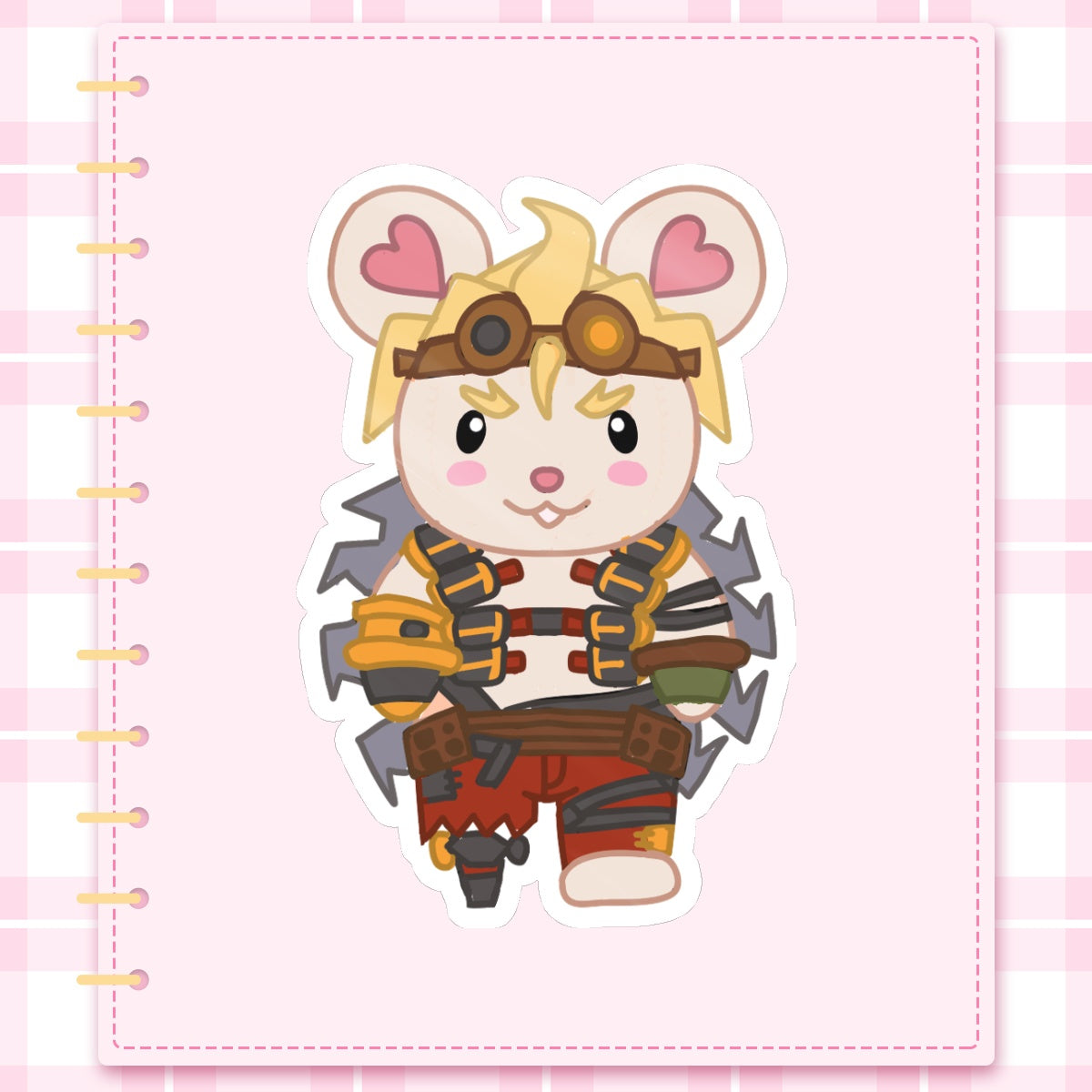 OW Junkrat Calico Critters Sticker