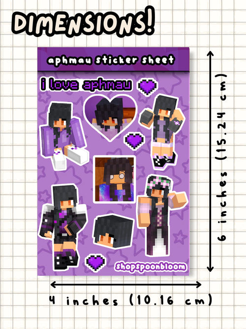 Aphmau Character Mystreet/Diaries Sticker Sheets