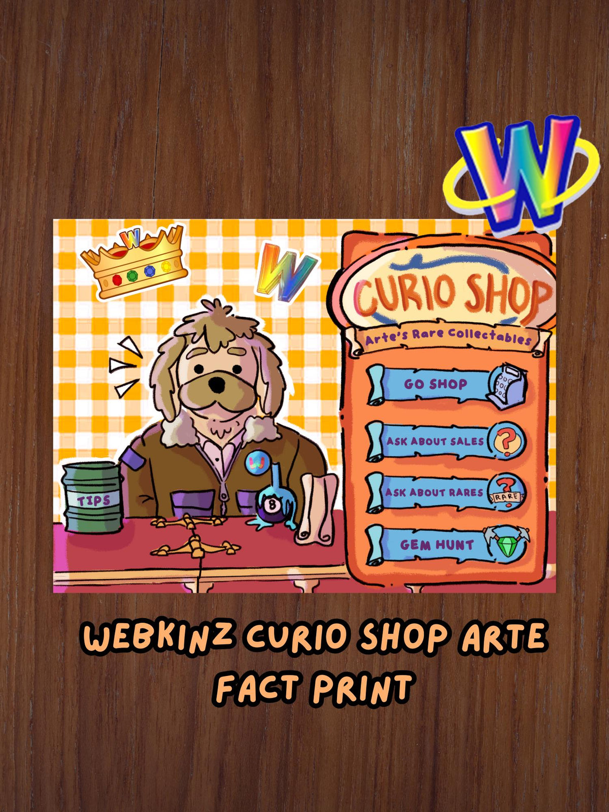 Webkinz Curio Shop Arte Fact Postcard Print