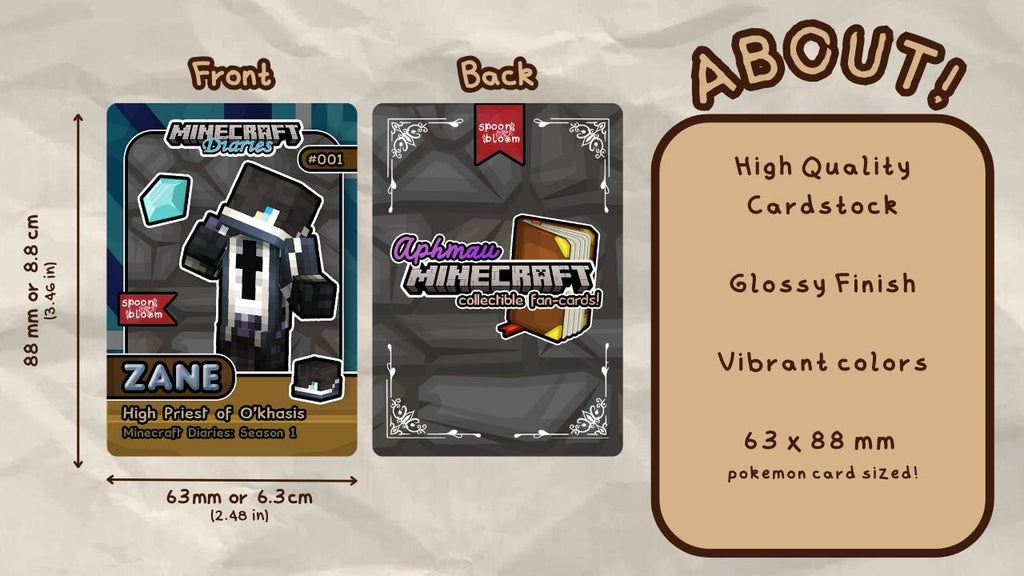 Aphmau Diaries Collectible Character Trading Fanmade Cards