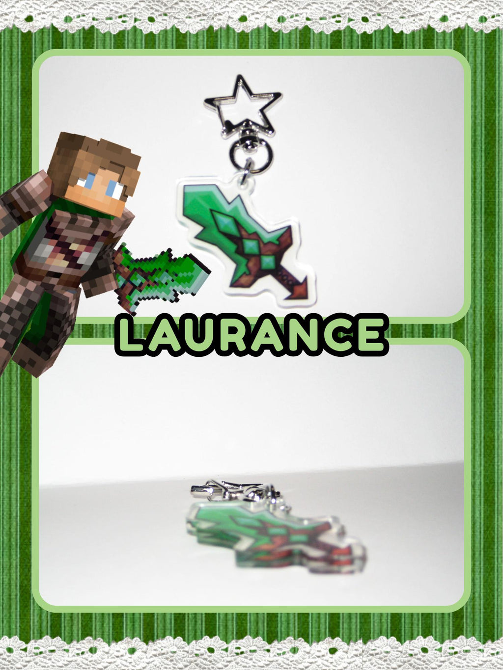 Aphmau, Garroth, & Laurance MCD Diaries Keychain Charms