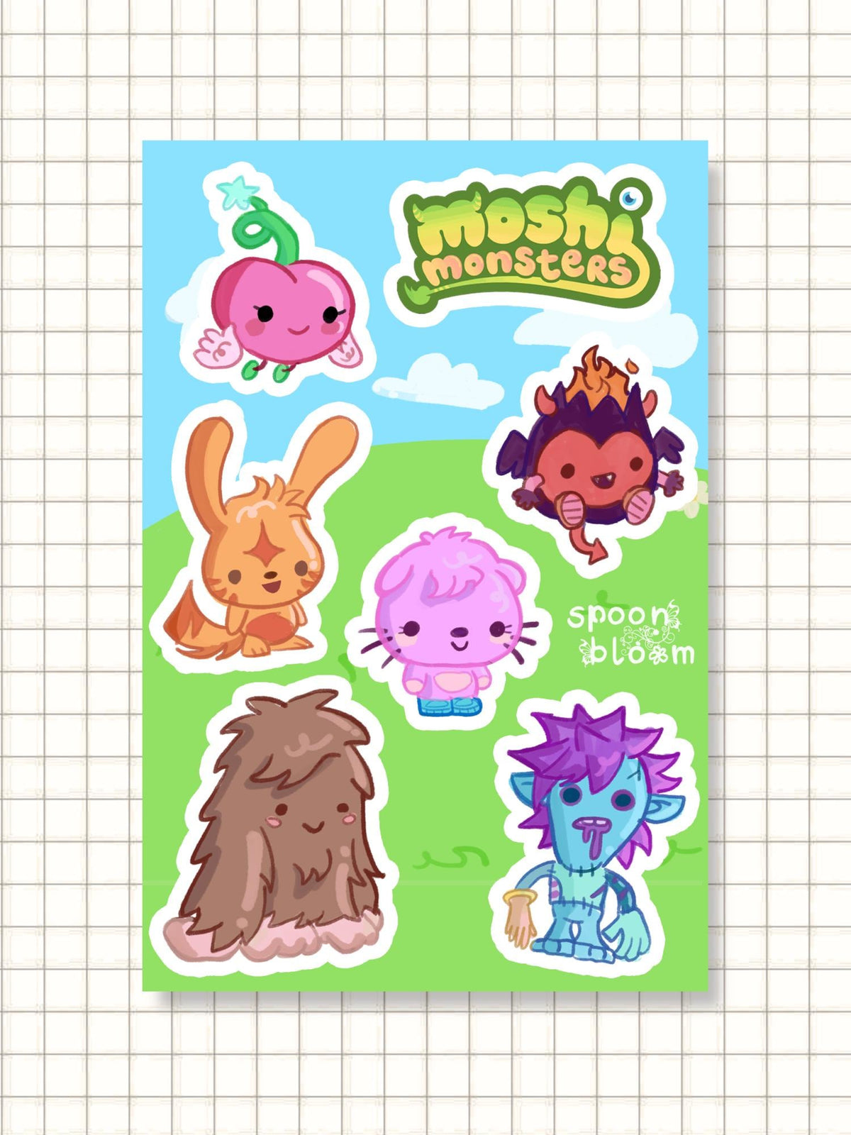 Moshi Monsters Chibi Sticker Sheet