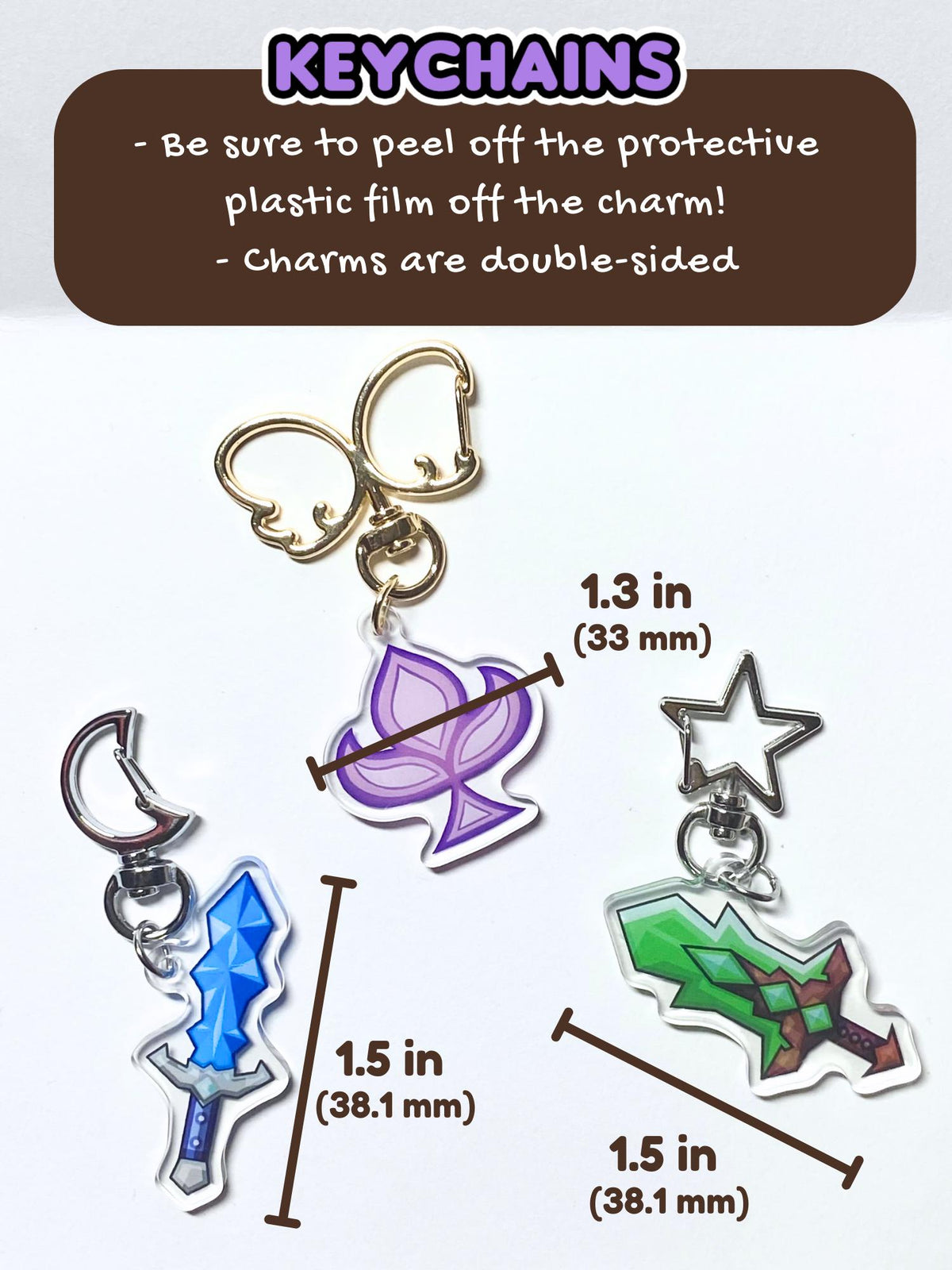 Aphmau, Garroth, & Laurance MCD Diaries Keychain Charms