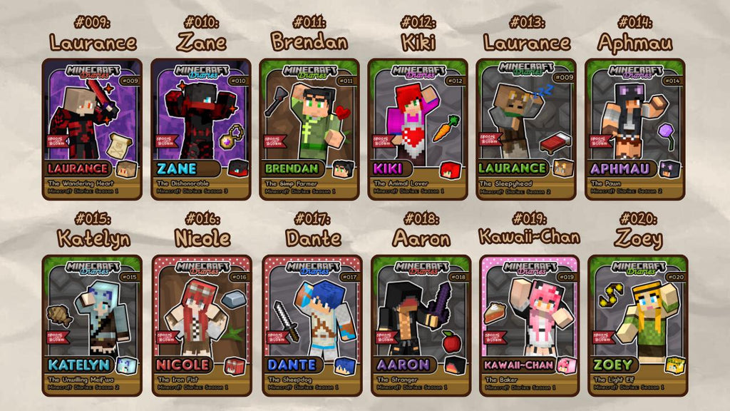Aphmau Diaries Collectible Character Trading Fanmade Cards