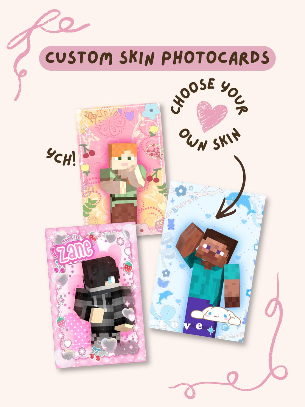 YCH Custom Minecraft Skin Photocard