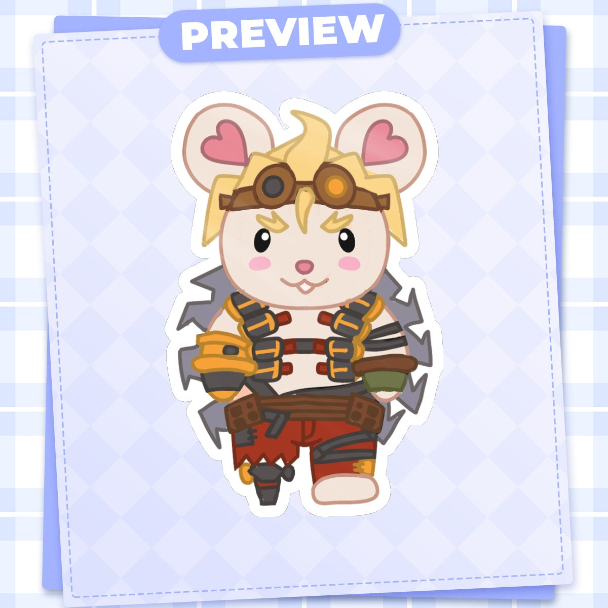 OW Junkrat Calico Critters Sticker