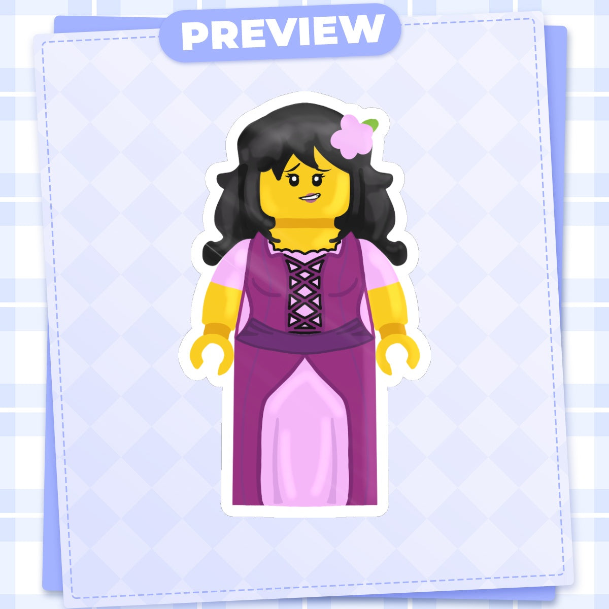 Lego Lady Aphmau Minifigure Sticker