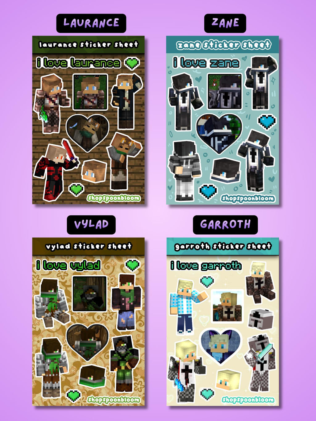 Aphmau Character Mystreet/Diaries Sticker Sheets