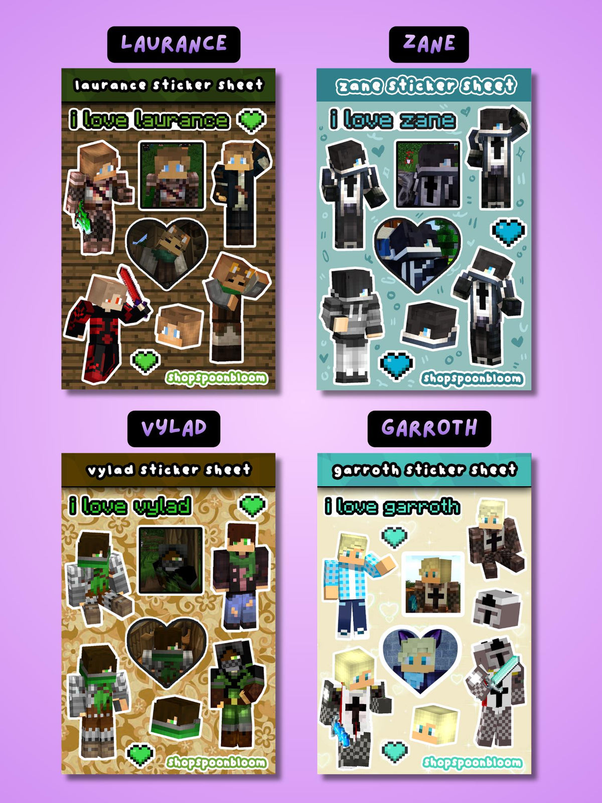 Aphmau Character Mystreet/Diaries Sticker Sheets