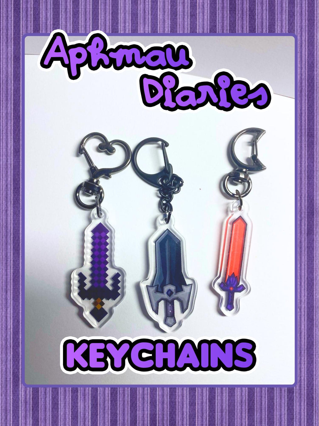 Aaron Lycan, Zane Ro'meave, & Shadow Knight Nether Sword MCD Diaries Keychain Charms