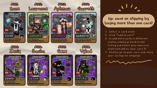 Aphmau Diaries Collectible Character Trading Fanmade Cards