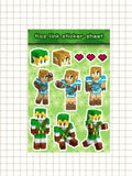 Minecraft Link TLOZ Sticker Sheet