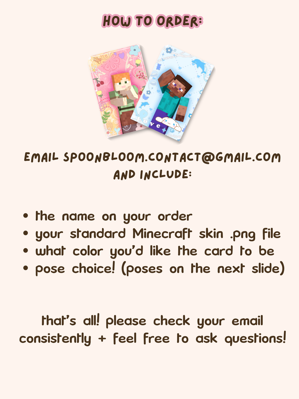 YCH Custom Minecraft Skin Photocard
