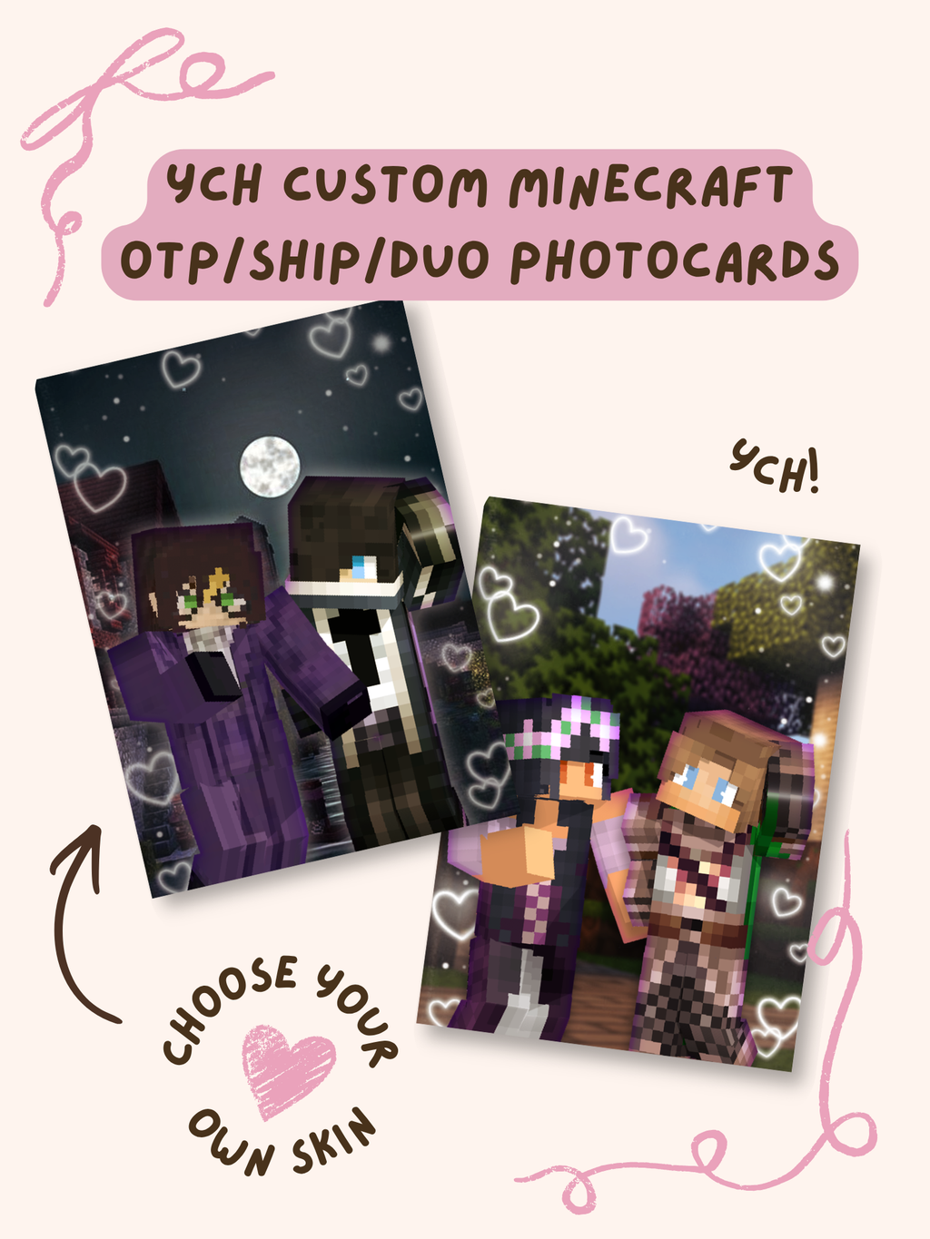 YCH Custom Minecraft Skin Ship Photocards