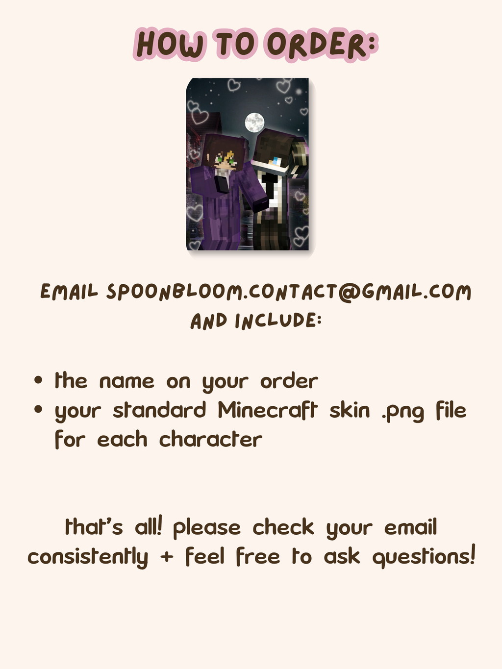 YCH Custom Minecraft Skin Ship Photocards