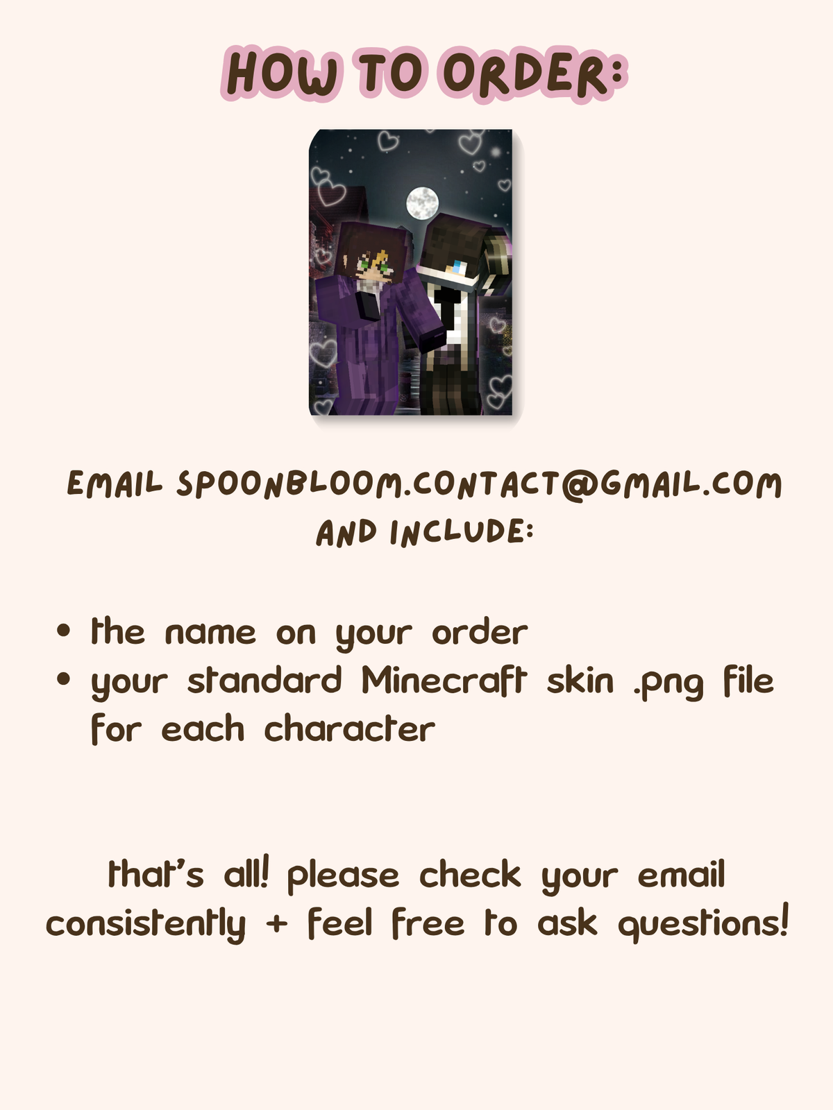 YCH Custom Minecraft Skin Ship Photocards