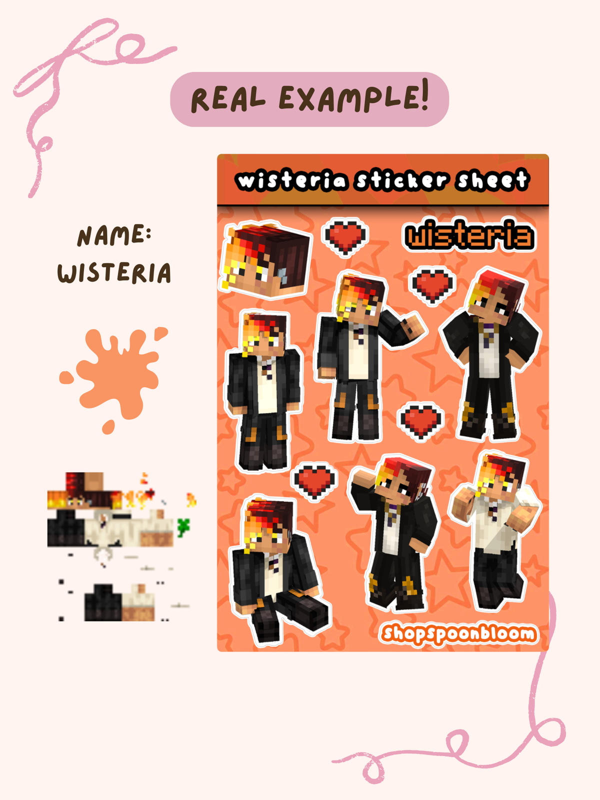 YCH Custom Minecraft Skin Sticker Sheet