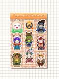 Overwatch Calico Critters Sticker Sheet