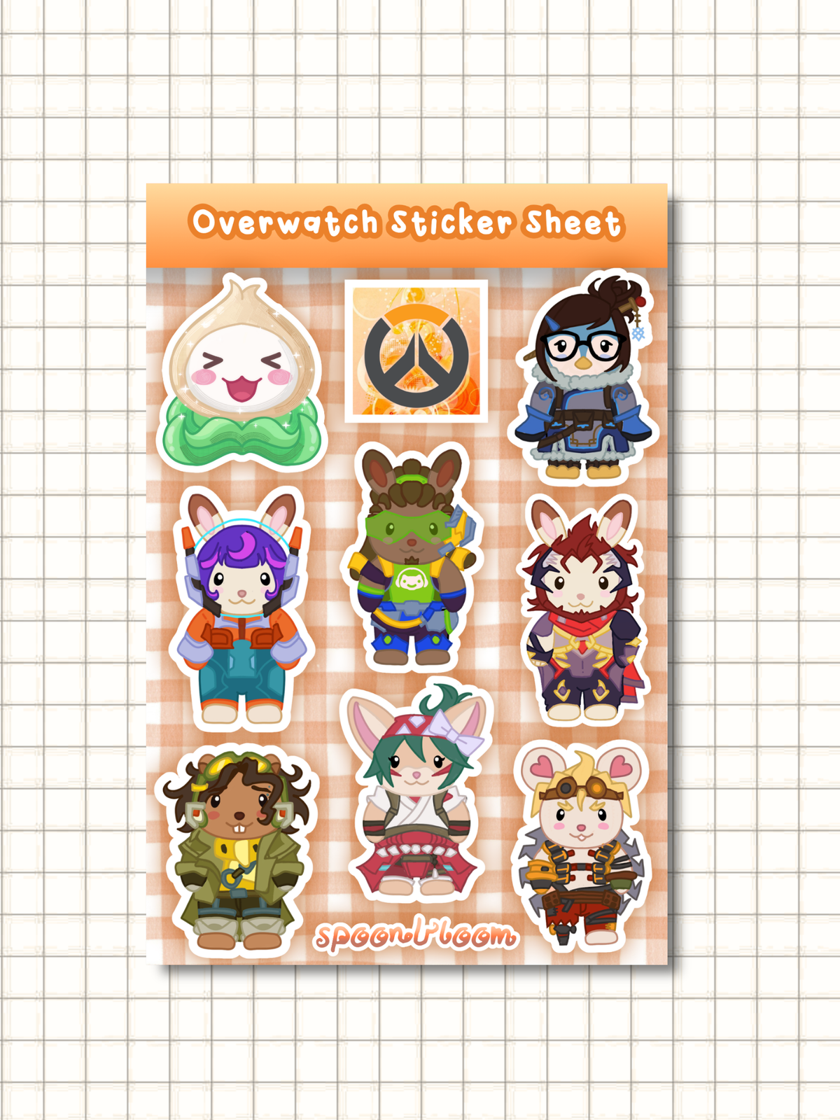 Overwatch Calico Critters Sticker Sheet