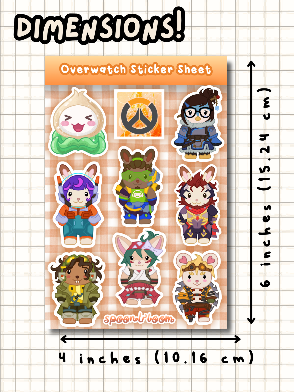 Overwatch Calico Critters Sticker Sheet