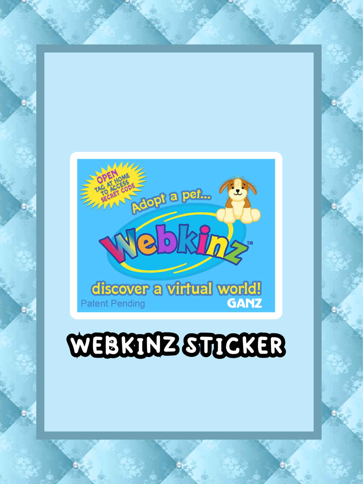 Webkinz Inspired Tag Vinyl Sticker Virtual Pet Y2K 2000s Nostalgia